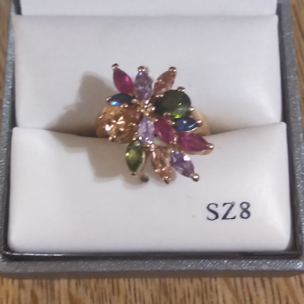 Women's Multicolored Gemstone Ring